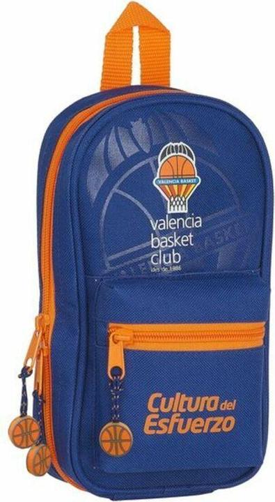 Valencia Basket Club Rucksack mit Federtaschen Valencia Basket M747 Blau Orange 12 x 23 x 5 cm (33 Stücke)