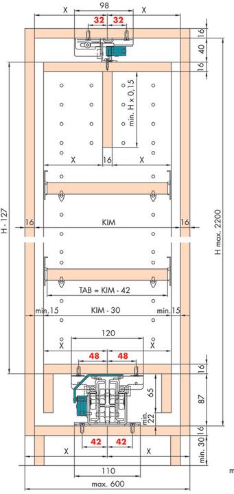 Actual product image HAWA Tall cabinet front full extension -FORTE for wooden structures