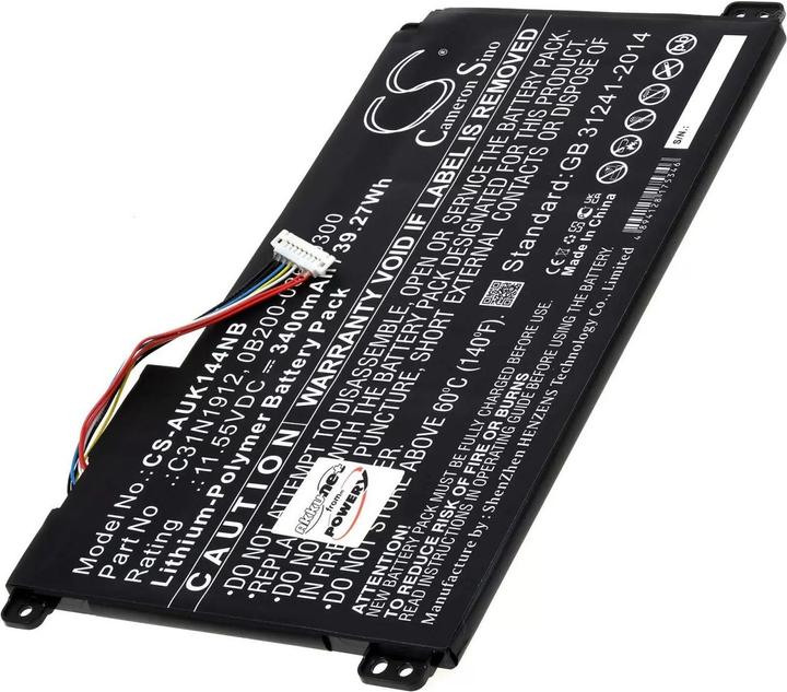 Actual product image AccuCell Battery Asus VivoBook 14 E410MA-EK007TS, E510MA, type C31N1912 (3400 mAh)