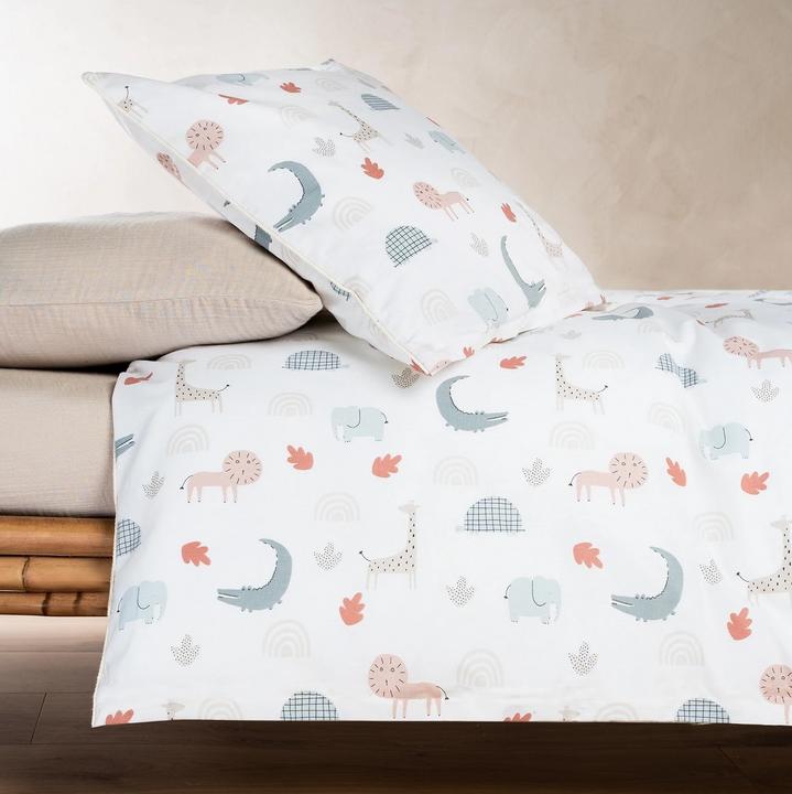 Actual product image Julius Zöllner Children's bed linen Organic Wild Friends 100x135 cm + 40x60 cm