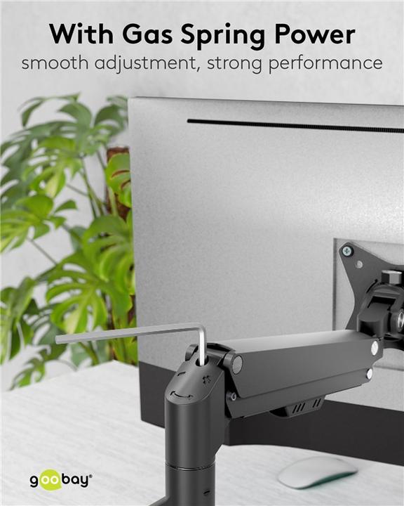 Produktbild Goobay Single-Monitorhalterung mit Gasdruckfeder, schwarz (Tisch, 31.89")
