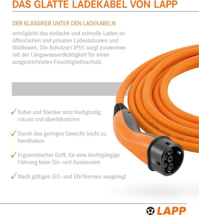 Produktbild Lapp Mobility EV-TYP2 (Typ 2, 7.40 kW, 32 A, 5 m)