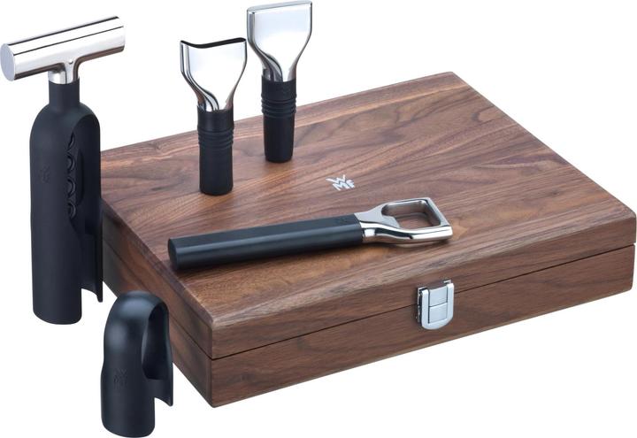 Produktbild WMF Sommelier Weinset 5tlg Korkenzieher Flaschenverschluss Walsnussholzbox Baric (Sommelier Set)