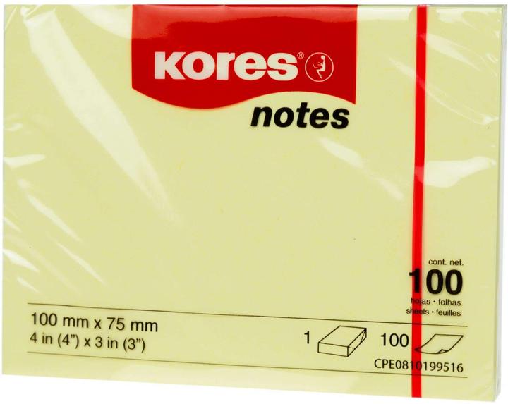 Kores Notizzettel 10075, 10 x 7.5 cm, 12 Blöcke, Gelb (10 x 7.5 cm)