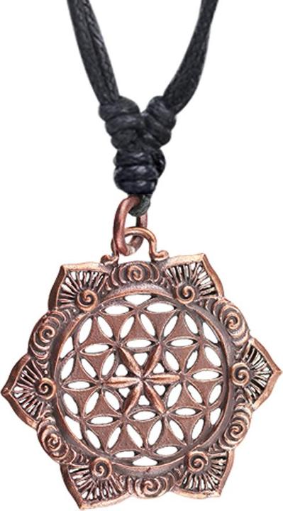 Immagine prodotto Star Piercing Collana nera con ciondolo in oro rosa a forma di fiore con stella (senza ottone, Rame)