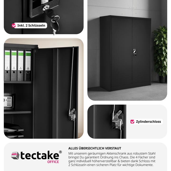 Immagine prodotto tectake Armadietto con 4 ripiani (90 x 40 x 140 cm)