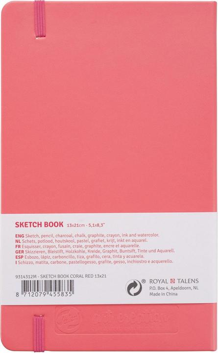 Image du produit Talens Cahier de coloriage 13 x 21 cm rouge corail (A5)
