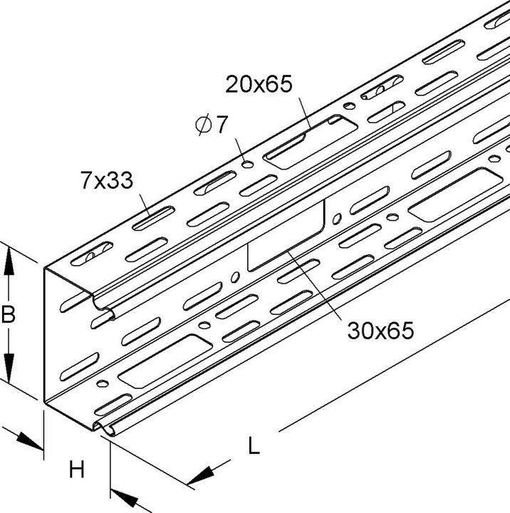 Actual product image Niedax NIE LI60.300 Industrial duct bottom part (200 cm)