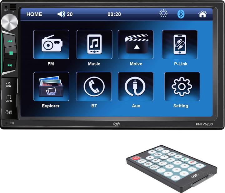 Actual product image PNI Car multimedia player V6280 with touchscreen, Bluetooth function, Android/iOS USB Mirror Link-Fu (MirrorLink)