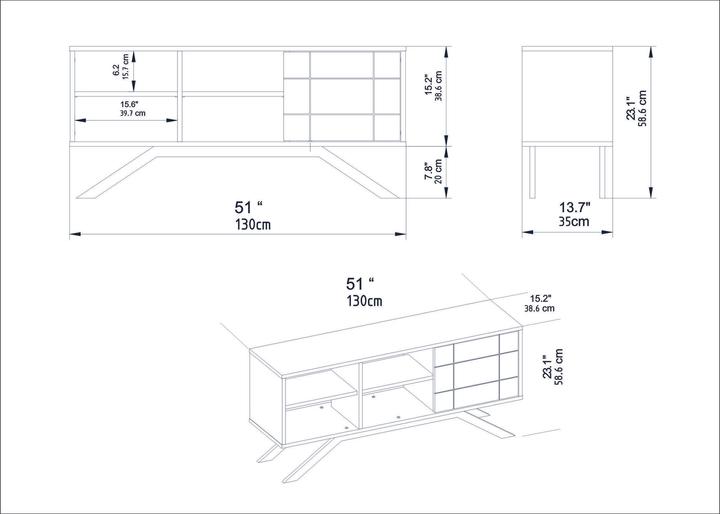 Productafbeelding Hanah Home Marvin (130 x 58 x 38,5 cm)