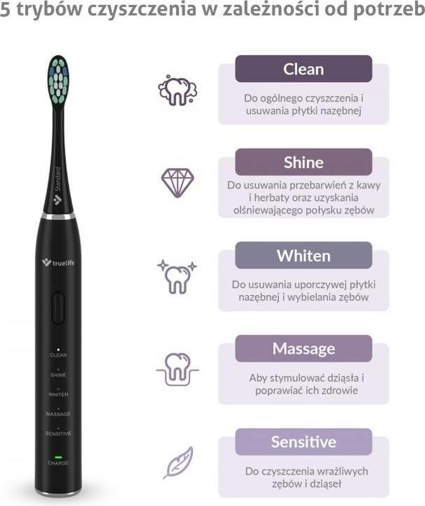Produktbild Truelife SonicBrush Clean30 Black Erwachsener Vibrierende Zahnbürste (Schallzahnbürste)