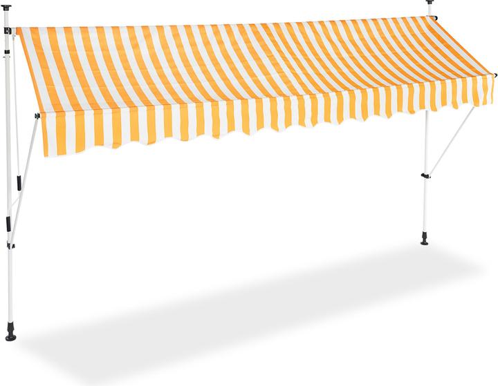 Actual product image Relaxdays Telescopic Canopy Yellow/White (3.50 m)
