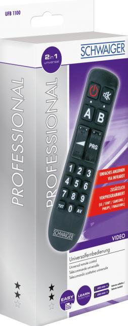 Actual product image Schwaiger 20 keys, 2x AAA (Universal remote control, Infrared)