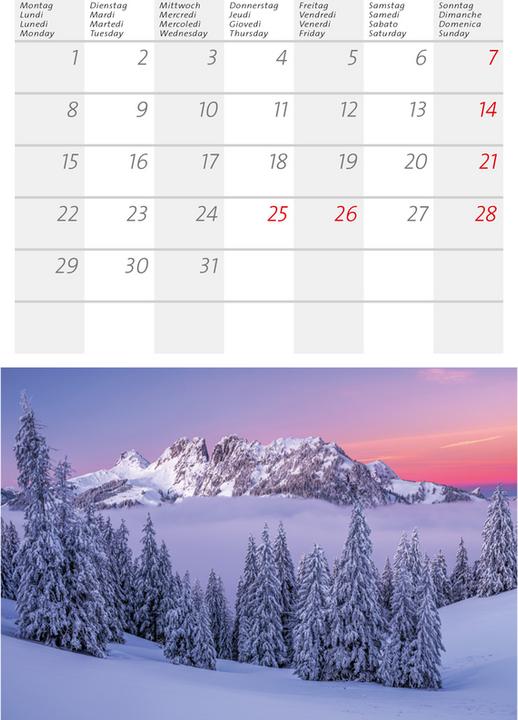 Image du produit Petit calendrier suisse 2025 (22 x 15 cm, Couverture rigide, Allemand)