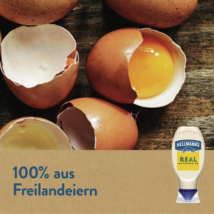 Actual product image Hellmann's Real Mayonnaise Squeezer Bottle, Free Range Eggs, Mayo for Burgers, Fries & Sandwiches (430 g)