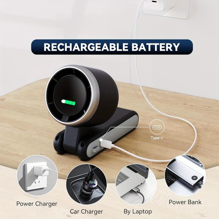 Image du produit PhoneLook Ventilateur portable pliable rechargeable USB ultra-silencieux 5 vitesses 3600mAh autonomie 10h (60 dB)