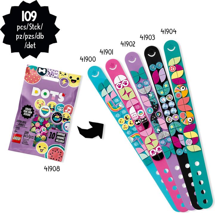 Produktbild LEGO Armband Ergänzungsset Smiley (41908, LEGO Dots)