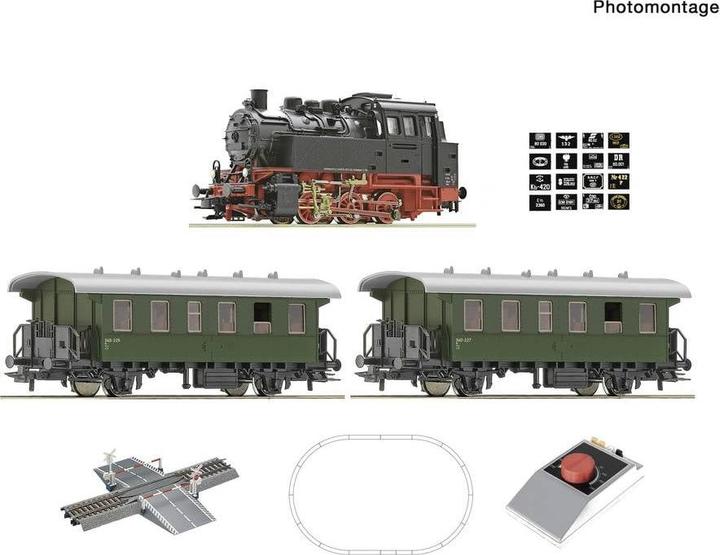 Immagine prodotto Roco 5100001 H0 Set di partenza analogico: Locomotiva a vapore BR 80 con treno passeggeri (Traccia H0)