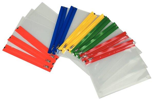 Produktbild Rumold Gleitverschlussbeutel, DIN A4, PE, farbige Zip-Leiste, Beutel farblos, 15 Stück (A4, 15 x)