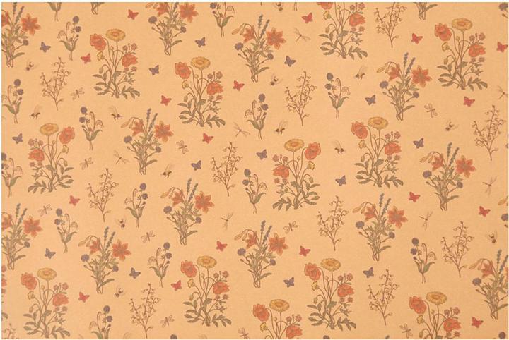 Produktbild Creativ Company Kunstlederpapier Braun mit Blumendruck, 1m (350 g/m², 1 x)