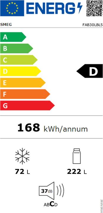 Label énergétique Smeg FAB30LBL5 (294 l)