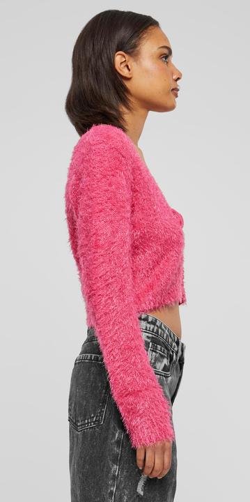Actual product image Urban Classics Ladies Tied Cropped Feather Cardigan - 117653 (S)