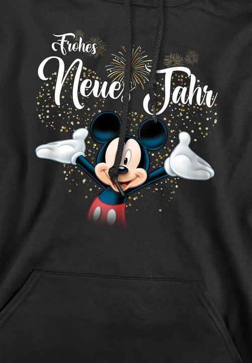 Actual product image Disney Mens German Mickey Mouse Fireworks New Year Hoodie (S)