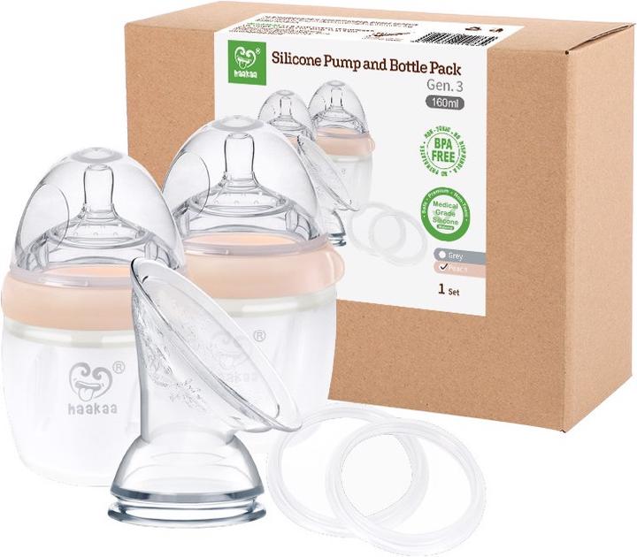 Actual product image Haakaa Generation 3 pump and bottle set