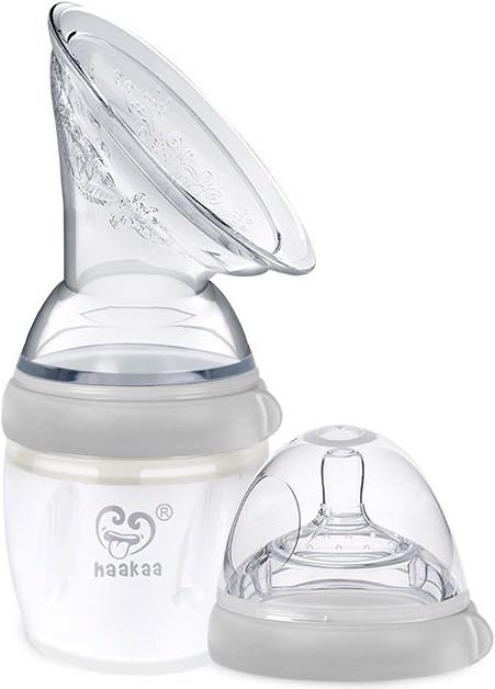 Image du produit Haakaa Génération 3 tire-lait + biberon Top Set 160ml - Gris