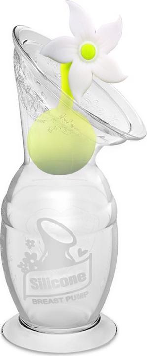 Immagine prodotto Haakaa Tiralatte con ventosa 150ml + set di tappi floreali - Bianco