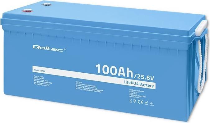 Produktbild Qoltec Akumulator LiFePO4 Litowo-Żelazowo-Fosforanowy | 25.6V | 100Ah | 2560Wh | BMS (12 V, 200 Ah)