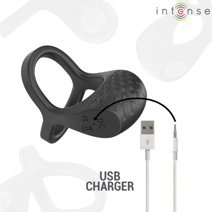 Image du produit Intense Alex Vibrator Doppel-Penisring 10 Vibrationen Schwarz