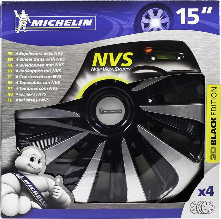 Produktbild Michelin 9122, 38.1 cm (15"), Acrylonitrile butadiene styrene (ABS), Black, Silver, Any brand, Windo (4 Stück, 15")