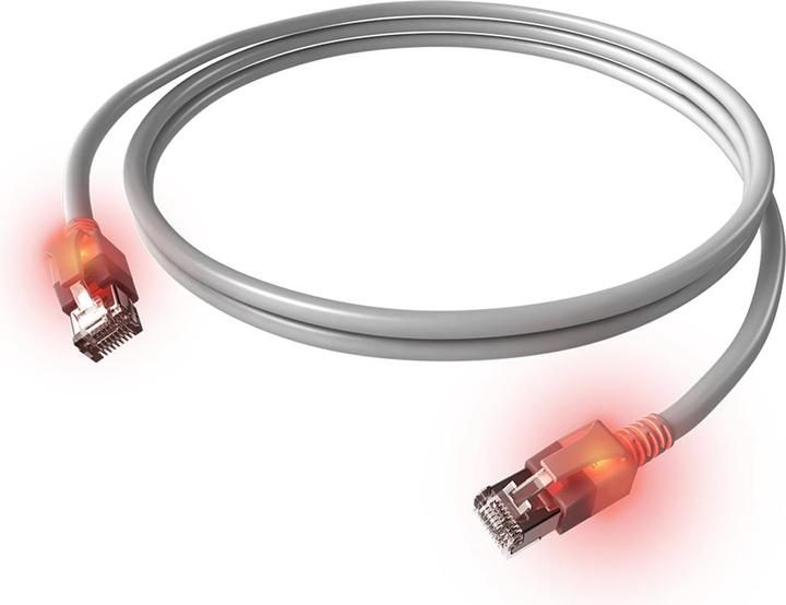 Actual product image Easylan DualBoot LED CS1OAADAD0075 Patch cable Cat6A grey Length 7.5m (PiMF, CAT6a, 7.50 m)