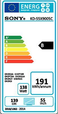 Etichetta energetica Sony Kd-55x9005c (55", LED, 4K)