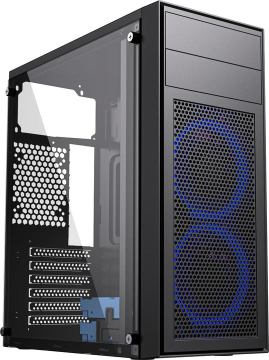 Gembird CCC-FC-M100B Gaming-Computergehäuse Fornax M100B blaue Lüfter (ATX)