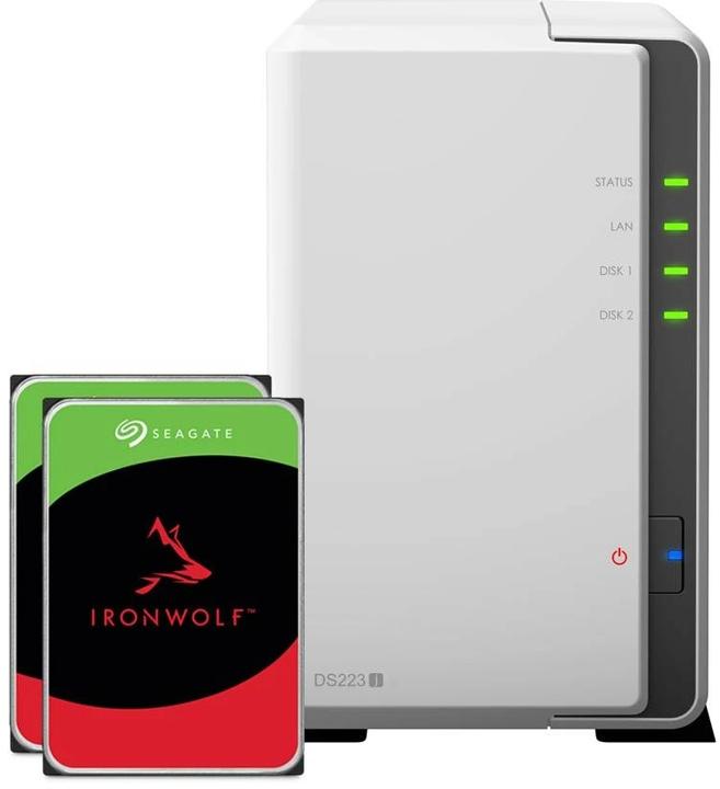 Synology NAS DS223j 2-bay Seagate Ironwolf 16 TB (2 x 8 TB, Seagate Ironwolf)
