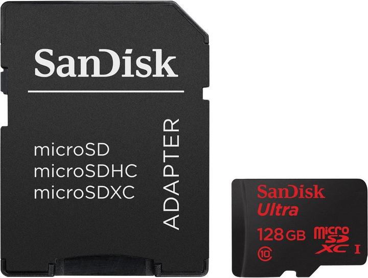 SanDisk Ultra microSDXC U1 met adapter (128 GB, microSDXC, U1, UHS-I)