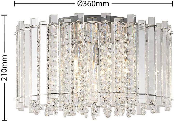 Produktbild Lucande Limana Kristall-Deckenleuchte, 36 cm (G9)