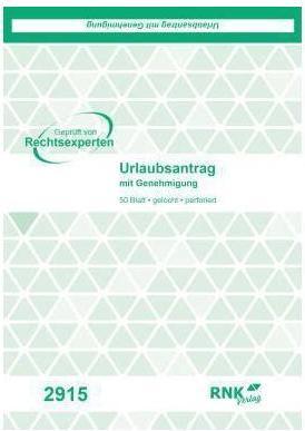 Produktbild Rnk Urlaubsantrag Formular Papierformat: DIN A5 selbstdurchschreibend: Nein (50 x)
