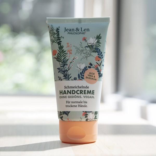 Produktbild Jean & Len Schmeichelnde Handcreme Aloe Vera & Basilikum (75 ml)
