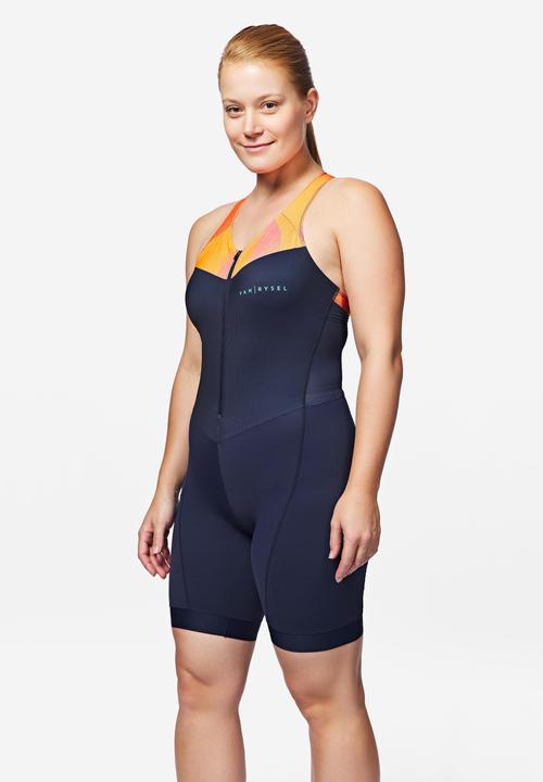 Image du produit Van rysel Combinaison Triathlon Trifonction Sd Femme Courte Distance Navy Orange (XS)