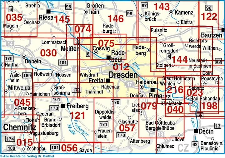 Actual product image Large cycling and hiking map of Dresden and the surrounding area