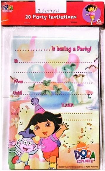 Produktbild Dora The Explorer Logo Einladungen Party 20erPack Karton (20 Stk.)