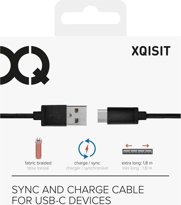 Produktbild Xqisit Cotton Cable USB C - USB A (1.80 m, USB 3.0)