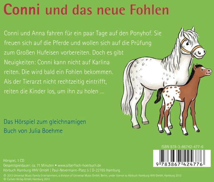 Actual product image Conni and the new foal (Julia Boehme, German)