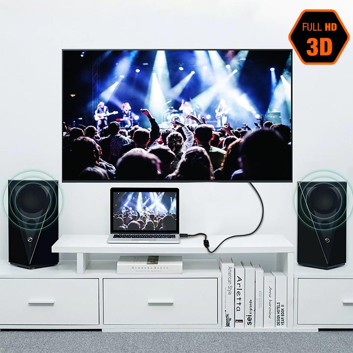 Actual product image LinQ DisplayPort / HDMI connection adapter / video cable, 23cm cable, - Black (HDMI, 15 cm)