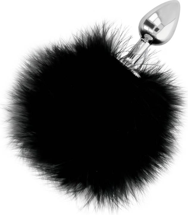 Produktbild Darkness Analplug aus Metall mit schwarzem Hasenschwanz