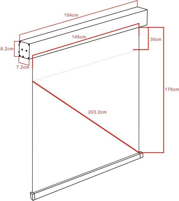 Produktbild Multibrackets Leinwand 1:1, manuell, weiss, 80", Aluminium (80", 1:1)