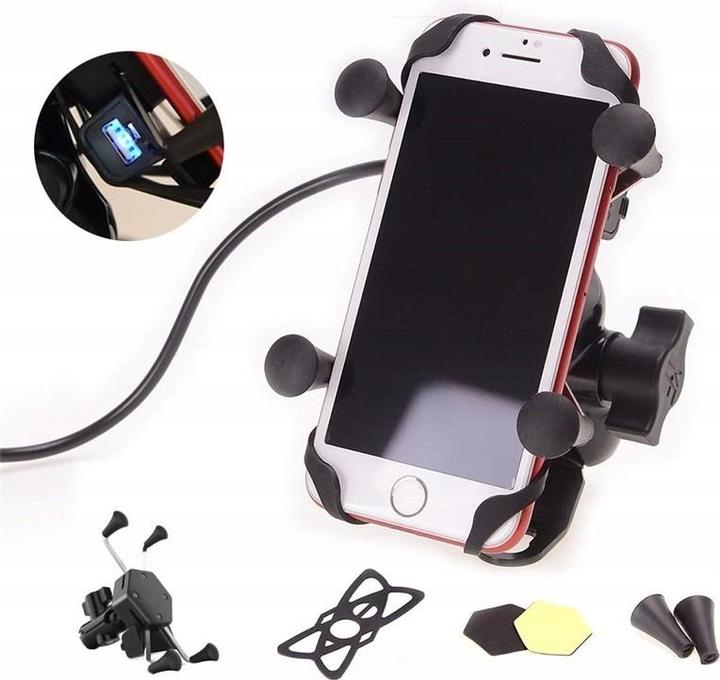 Image du produit FreedConn Support De Téléphone Moto Mc7c + Bm2r Fixation Sur Tube De Direction